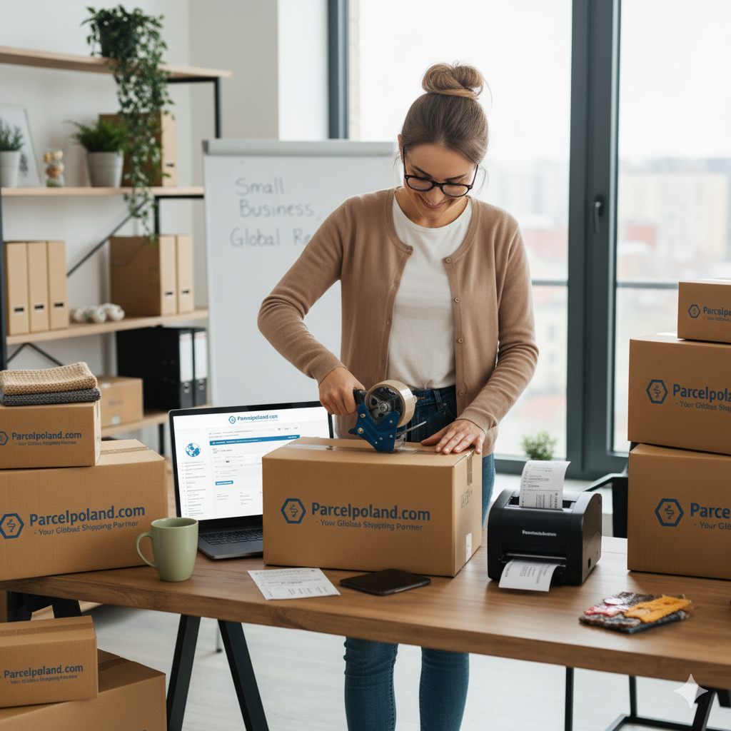Small business preparing a package